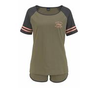 ARIZONA Damen Shorty dunkelblau / khaki / apricot, Größe 36/38, 4039023 Dunkelblau / Khaki / Apricot S