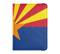 Arizona Staatsflagge (USA), Leder-Pass- und Impfkarten-Brieftasche, Kombi, Reisedokumente, Organizer, Reisepasshülle, Kombination mit Impfkartenfach für Reisen, unverzichtbar, wasserdicht