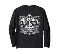 Arizona Vintage State Desert Canyon Cactus Western 1912 Az Langarmshirt