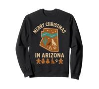 Arizona Weihnachtshemd Gingerbread State Cactus Wolf 2025 Sweatshirt