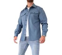ArknAv Herren-Button-Down-Sshirt-Jacke, lässige, stilvolle Hemdjacken, lässiges Jugend-Herrenhemd
