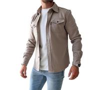 ArknAv Herren-Button-Down-Sshirt-Jacke, lässige, stilvolle Hemdjacken, lässiges Jugend-Herrenhemd