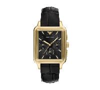 Emporio Armani Chronograph Edelstahl gold, schwarz Herren