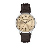 Emporio Armani Herrenuhr Edelstahl braun Herren