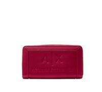 Armani Exchange 068 Women's Zip Around, Embossed LogoTri-Fold WalletRedOne Size