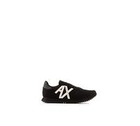 Armani Exchange 169 Male Openwork Side, Contrast Logo, Microsuede Inserts Sneaker Black 43