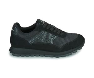 Armani Exchange A|X Female Drop, Color Contrast Stripe, Suede Details, Sneaker, Black+Black, 41