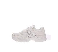 Armani Exchange A|X Women's Speed, mesh and Gold Details, Sneaker, Off White + Pale Gold, 35