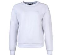 AX ARMANI EXCHANGE Damen Sweatshirt - Rundhals, Logo-Stickerei, Material-Mix Weiß L