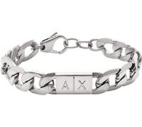Armani Exchange Armband Für Männer, Länge: 190mm+35mm, Breite: 18mm, Höhe: 11.5mm Silbernes Edelstahlarmband, AXG0077040