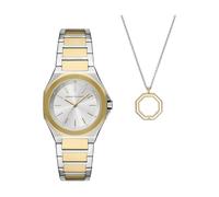 Armani Exchange Damen Analog Quarz Uhr mit Edelstahl Armband AX7161SET