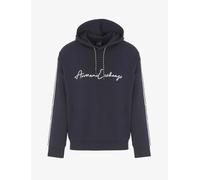 Armani Exchange - Blue Hoodie With Contrasting Stripes - Größe S - blau