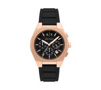 Armani Exchange Herrenuhr Sync AX4190 – Chronograph, Quarz, 42 mm, Schwarz/Rosegold, Silikonarmband