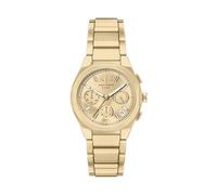 Chronograph ARMANI EXCHANGE "SYNC", gold (gelbgoldfarben), Armbanduhren, Damen, Chronograph, Quarzuhr, Armbanduhr, Edelstahlarmband, analog, Tag, Stoppfunktion (47252525-0) gelbgoldfarben