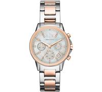 Armani Exchange Uhr für Damen , QuarzChronographenwerk, 36mm 2T Silber/Rose Edelstahlgehäuse mit Edelstahlarmband, AX4331