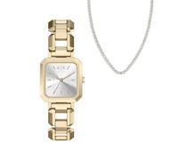 Armani Exchange Damen 27 MM goldfarben Edelstahl Uhr, AX7186SET