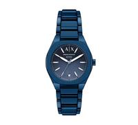 Quarzuhr ARMANI EXCHANGE, blau, Armbanduhren, Damen, Quarzuhr, Armbanduhr, Damenuhr, Edelstahlarmband, analog, Diamant (17367954-0) blau