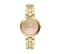 Quarzuhr ARMANI EXCHANGE, gelbgoldfarben, rosa, Armbanduhren, Damen, Quarzuhr, Armbanduhr, Damenuhr, Edelstahlarmband, analog, Glassteine (17478002-0) gelbgoldfarben, rosa