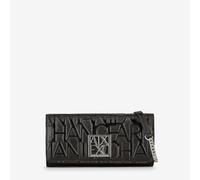 Armani Exchange Damen Chain, Embossed Over Logo Bi-Fold Wallet, Schwarz, Einheitsgröße EU