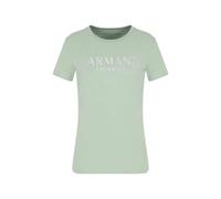 Armani Exchange Damen Crewneck Regular Fit Rhinestone and Metallic Log Otee T-Shirt