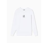 Armani Exchange Damen Icon Project Embroidered Logo Crewneck Sweatshirt, Optic White, XL