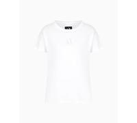 Armani Exchange Damen Icon Project Shiny Logo T-Shirt, weiß, XS