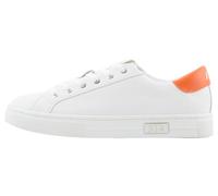 Armani Exchange Damen Mina Cup Sole, Back tab with and Metal Logo Detail on Side Sneaker, Op. White+ orange, 37 EU