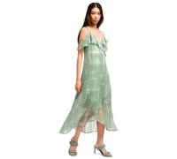 Armani Exchange Damen Sage Marble Print Dress with Ruffle Sleeve Lässiges Abendkleid, Salbeigrün Marmor-Druck, 40