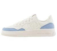 Armani Exchange Damen Seattle, Suede Details, Embroidered Logo Sneaker, Off White+ Blue+ Off White, 38 EU