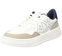 Armani Exchange Damen Seattle with Contrast Stitched Logo Sneaker, Off White+BEIGE, 38 EU