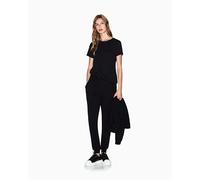 AX ARMANI EXCHANGE Damen T-Shirt - Rundhals, Kurzarm, Glitzer-Logo, Baumwolle Schwarz S