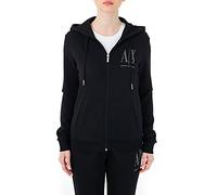 Armani Exchange Damen Studded Icon Zip Up Hooded Sweatshirt Hooded Sweatshirt, Schwarz, S