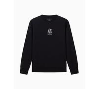 Armani Exchange Damen-Sweatshirt mit Rundhalsausschnitt und Logo auf der Brust, Schwarz, M