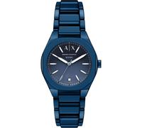 Quarzuhr ARMANI EXCHANGE, blau, Armbanduhren, Damen, Quarzuhr, Armbanduhr, Damenuhr, Edelstahlarmband, analog, Diamant (17367954-0) blau
