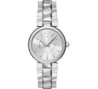 Armani exchange quarz silberfarbenem damen uhr mit silberfarbenem zifferblatt und edelstahl armband one_size Silber