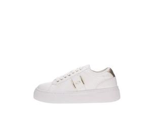 Armani Exchange Female Kurt, Gold Details, Debossed Logo, Sneaker,White,37.5