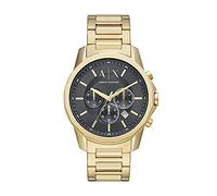Armani Exchange Goldfarbene Herrenuhr, Quarz-Chronographenwerk und 44mm Gehäusegröße mit Edelstahlarmband