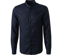 ARMANI EXCHANGE Hemd Herren Regular Fit Langarm Leinen blau, XL