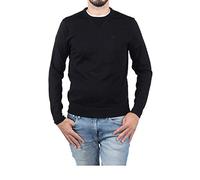AX ARMANI EXCHANGE Herren Strickpullover - Schurwolle, Rundhals, Logo, einfarbig Schwarz L