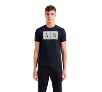 AX ARMANI EXCHANGE Herren T-Shirt - Rundhals, Kurzarm, Logoprint, Baumwolle Dunkelblau M