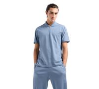 Armani Exchange Herren Ax Stacked Logo Cotton Piquet Zip Up Polo Shirt, Flint Stone, S EU