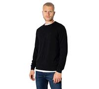 Armani Exchange Herren Crew Neck, Front Embroidered sur Ton Logo Pullover, Black, S