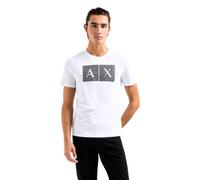 Armani Exchange Herren T-Shirt AX – Rundhals, Kurzarm, Logoprint, Baumwolle – Weiß M