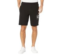 Armani Exchange Herren Embroidered Front Logo, Adjustable Drawstrings Lässige Shorts, Black, XL