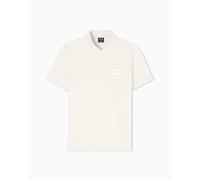 Armani Exchange Regular Fit Poloshirt mit Label-Detail in Offwhite, Größe L