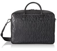 Armani Exchange Herren Essential Jim, Sustainable Embossed Monogram, Zipper Briefcase,