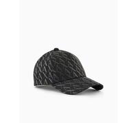 Armani Exchange Herren Basecap, gewebt mit Allover-Print, Schwarz, One Size