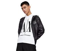 Armani Exchange Herren Hoodie, Maxi Print Logo on Front Sweatshirt, White, XXL
