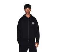 Armani Exchange Herren Kapuzenpullover Icon Project Emboidered Logo Full-Zip Schwarz XS
