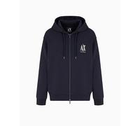 Armani Exchange Herren Icon Project, Emboidered Logo, Full Zip Kapuzenpullover, tiefes Marineblau, XX-Large